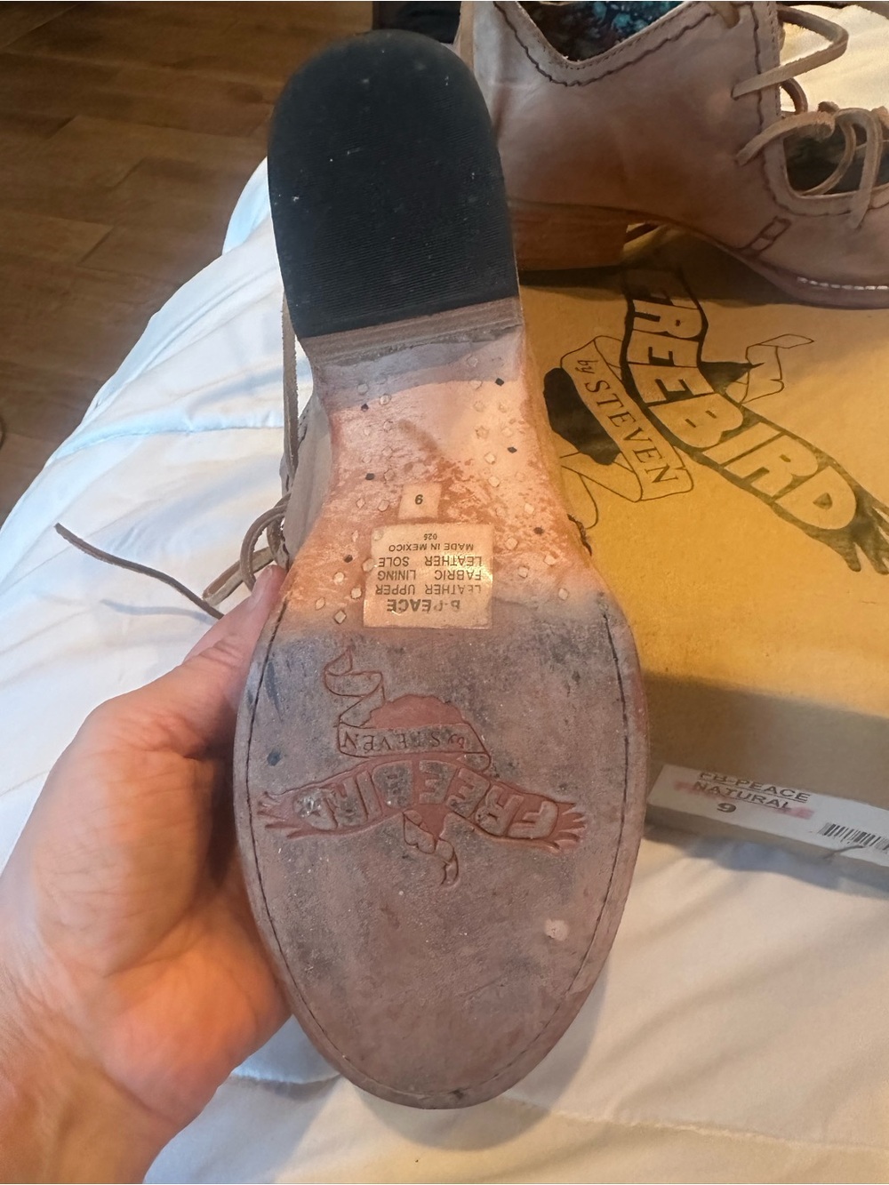 Freebird by Steven Taupe Lace-Up Leather Cutout Boots - Picture 3 of 5